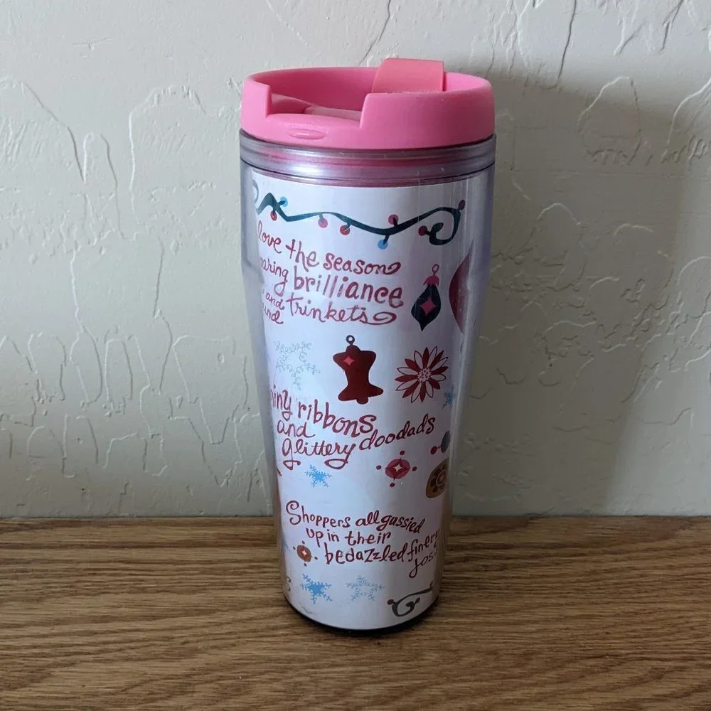 Starbucks Pink Holiday 16 oz Travel Mug Tumbler